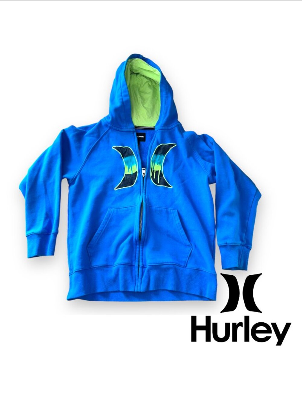 Hurley Kids' Zipup Hoodie, Blue, Large